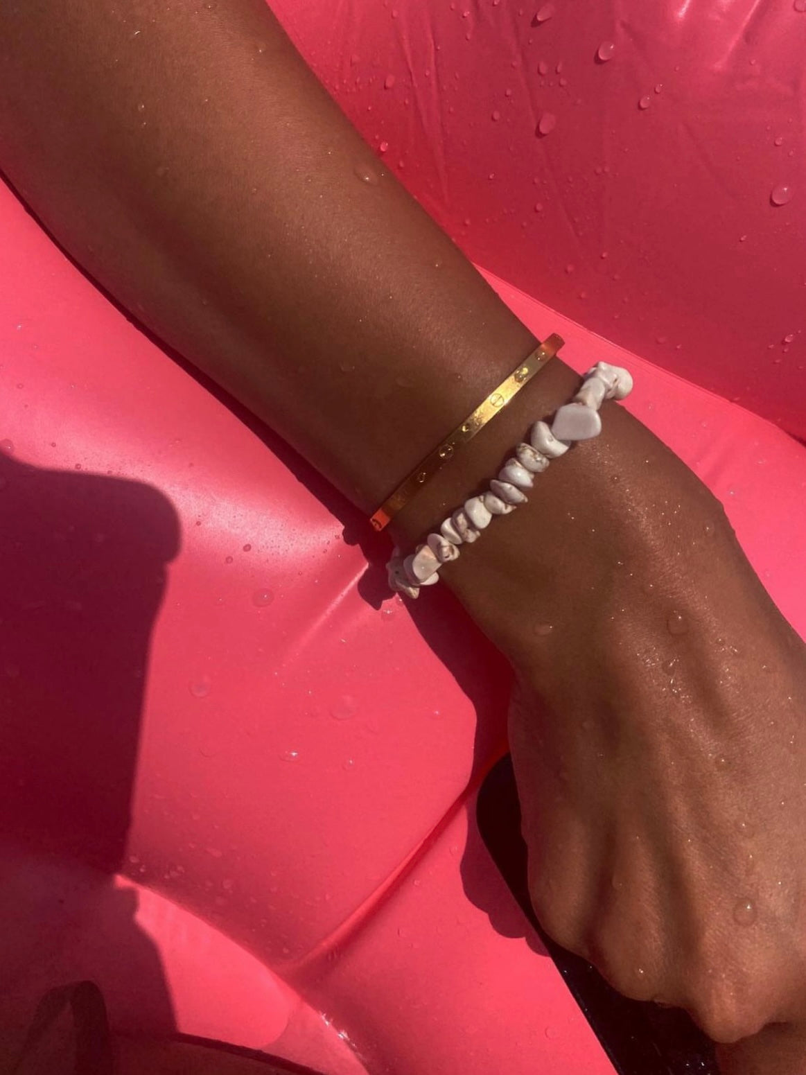 White stone bracelets